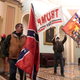 Supporters of U.S. President Donald Trump demonstrate on the second floor of the U.S. Capitol near the entrance to the Senate after bre?ching security defenses, in Washington, U.S., January 6, 2021.